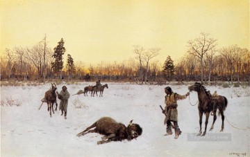 Impresionismo Painting - Un tiro de suerte nativos americanos de las Indias Occidentales Henry Farny